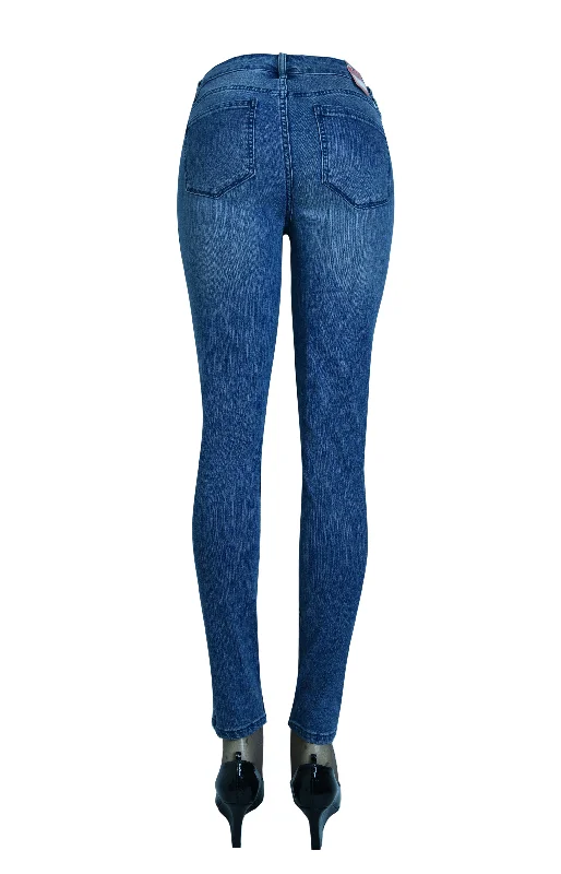 Women's denim jeans with a charity change cause design embellishment-Firefly Women's Mid Rise Skinny Petite Jeans Women's denim jeans with a charity change cause design embellishment-Firefly Women's Mid Rise Skinny Petite Jeans