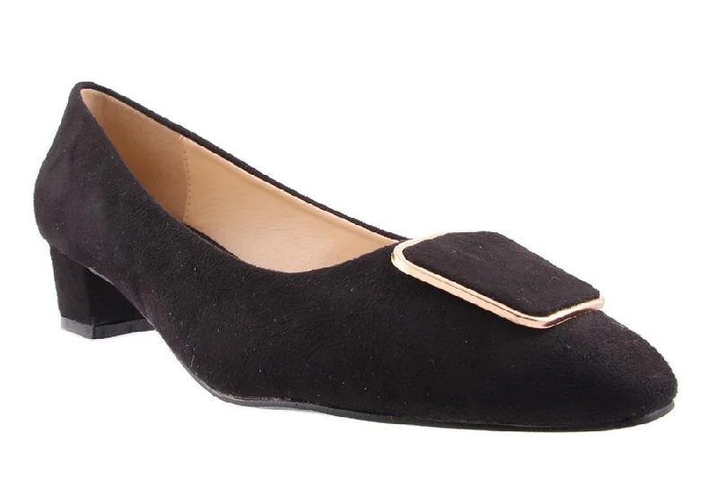 Affordable Suede Ankle Pumps for All-Day Wear--GAGA BLACK SUEDE