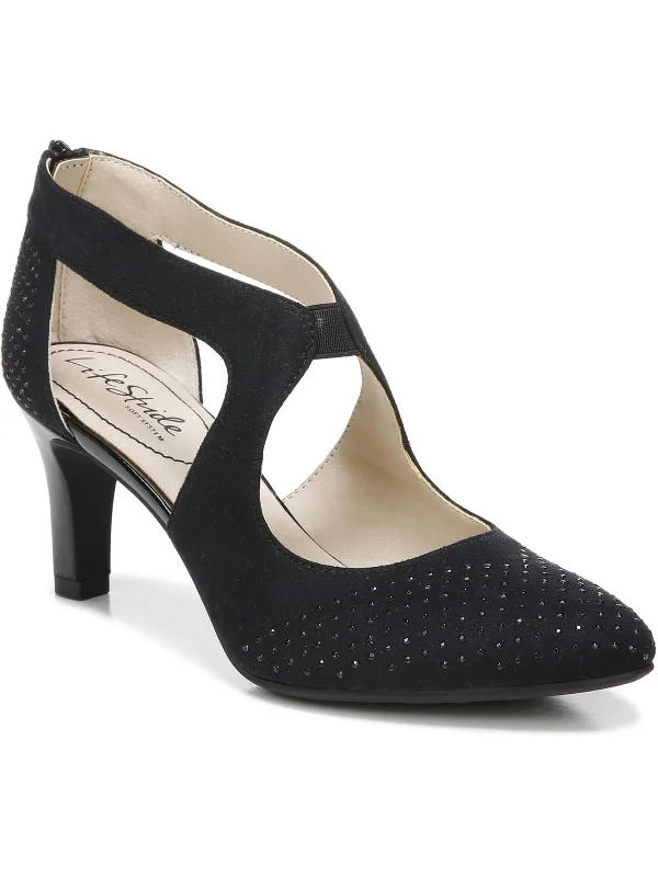 Affordable Suede Ankle Pumps for All-Day Wear--Giovanna Womens Faux Suede Ankle Pumps