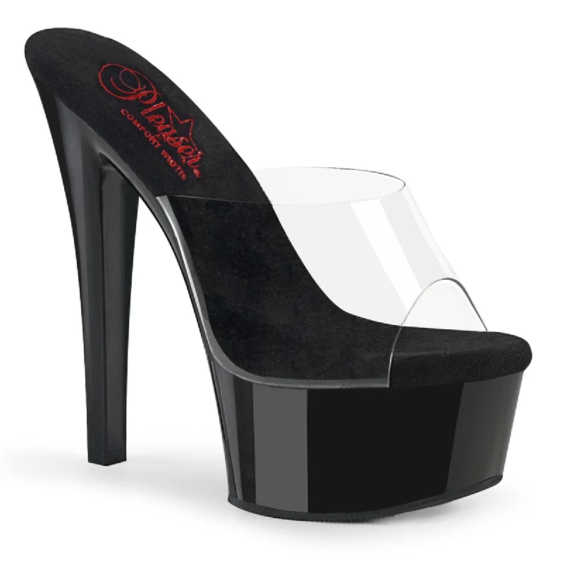 Versatile Heeled Sandals for Any Occasion---GLEAM-601 Clear/Black