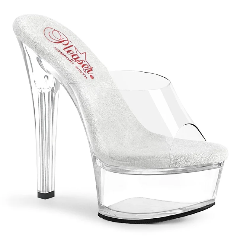 Versatile Heeled Sandals for Any Occasion---GLEAM-601 Clear/Clear