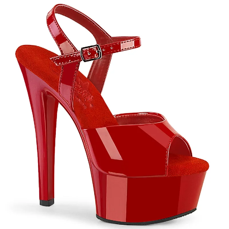 Versatile Heeled Sandals for Any Occasion---GLEAM-609 Red Patent/Red