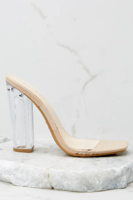 Stiletto Heel Pumps with Perfect Fit--Grand Entrance Nude Matte And Clear Heels-Fashionable & Classic