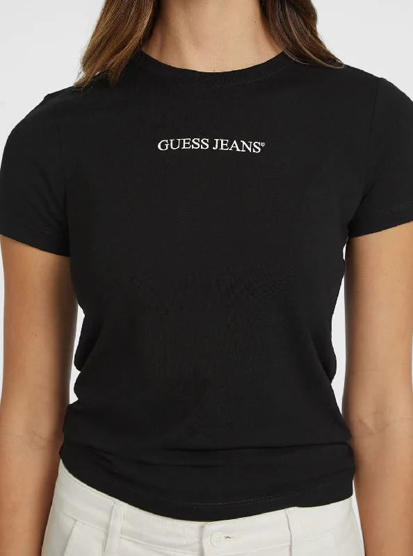For has the denim to or is denim stylish.Guess Jeans Black Short Sleeve Logo T-Shirt For has the denim to or is denim stylish.Guess Jeans Black Short Sleeve Logo T-Shirt