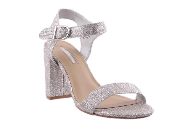 HAIMIE SILVER GLITTER---Trendy Glitter Heels for a Glamorous Look