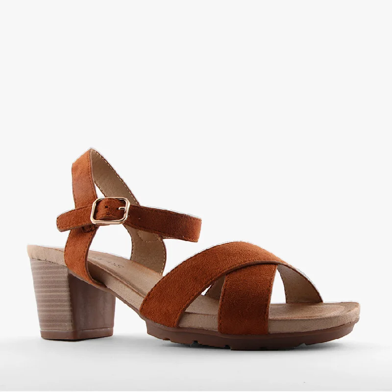 Versatile Heeled Sandals for Any Occasion---HANNIE BRANDY