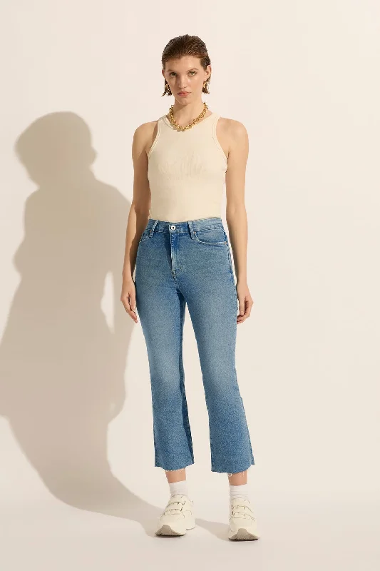 Women's denim jeans with a fish embellishment-Hazel High Rise Bootcut Jean - Sunday Women's denim jeans with a fish embellishment-Hazel High Rise Bootcut Jean - Sunday