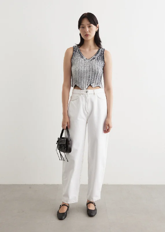 Women's denim jeans with a ceramic embellishment-Helle Jeans
