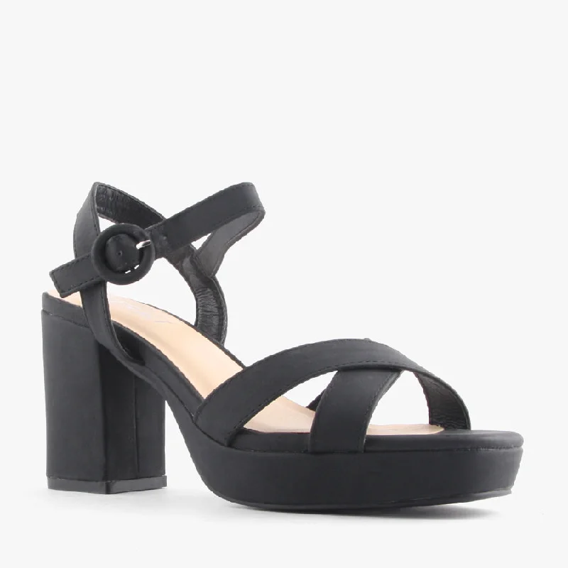 Versatile Heeled Sandals for Any Occasion---HEPPELL BLACK NUBUCK