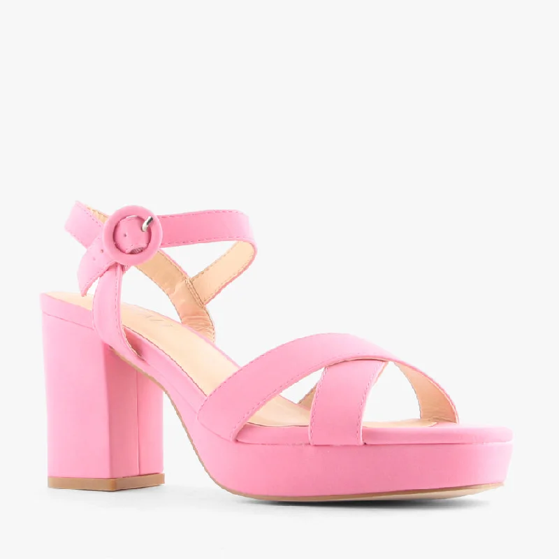 Versatile Heeled Sandals for Any Occasion---HEPPELL PINK NUBUCK