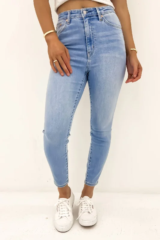 Women's denim jeans with a boycott cause design embellishment-Hi Rider Jean Sunday Fade Petite