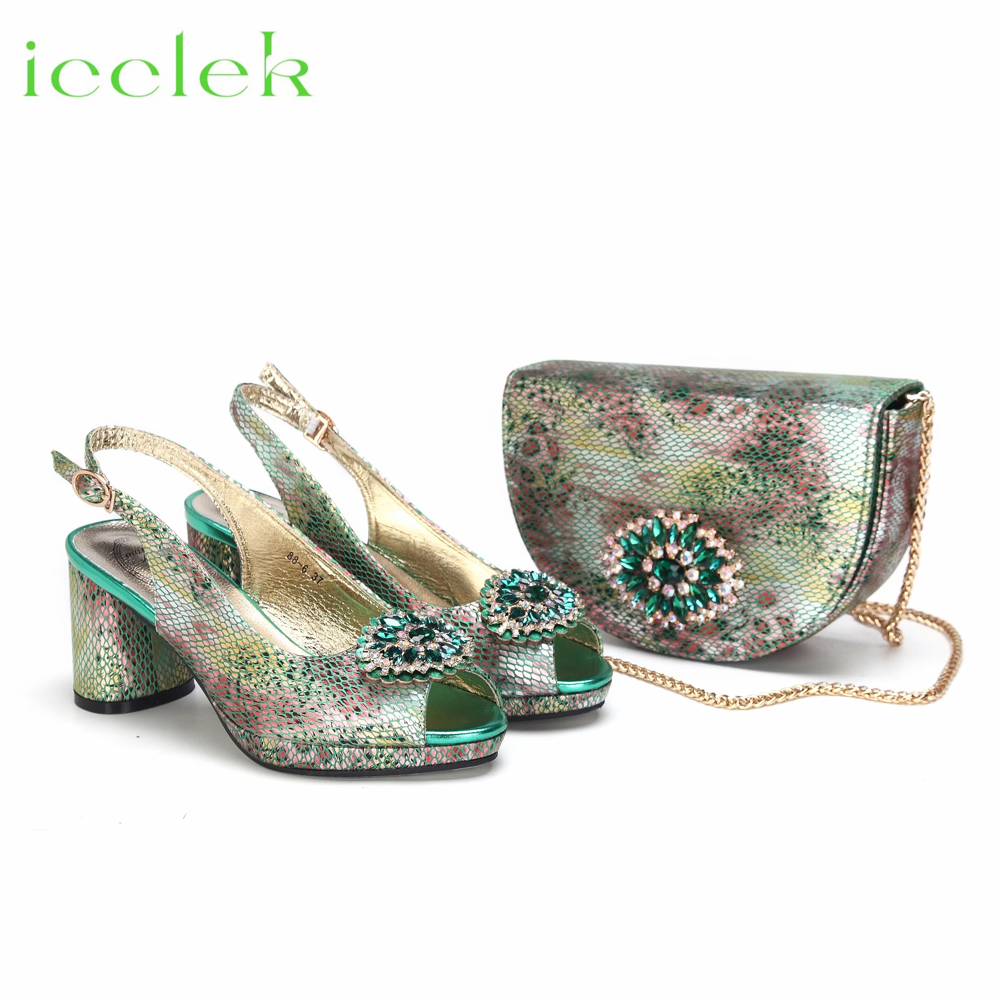 Trendy Peep Toe Platform Heels Crafted from Genuine Leather--Peep Toe Snake pattern Special Design Ladies Party Shoes Matching Bag