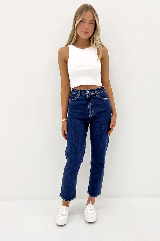 Women's denim jeans on online sale-High Straight Crop Jean Indigo Dream