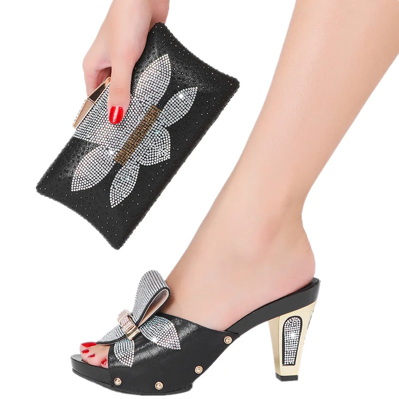 Italian Shoe And Bag Set For Party Ladies Wedges Shoes Summer Styles African Women