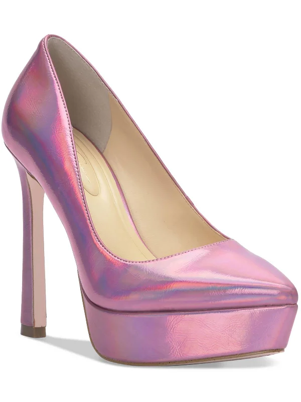 Stylish Platform Heels for Extra Height--Jariah Womens Iridescent Almond Toe Platform Heels