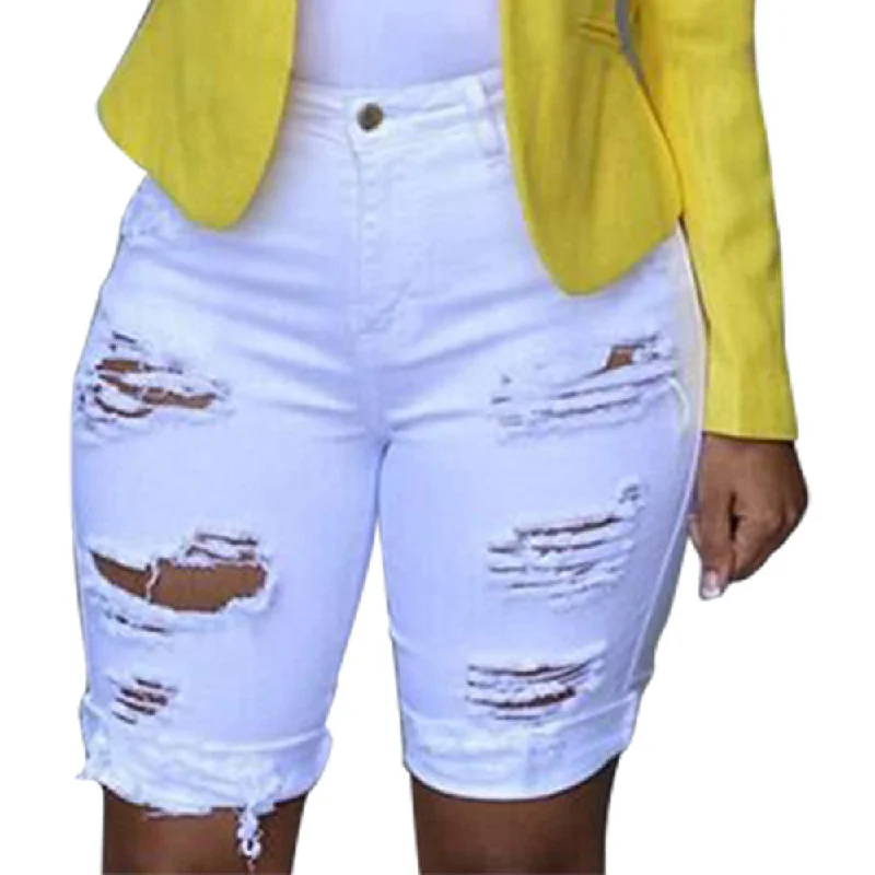 Women's denim shorts for looser fits to wear :Jeans Woman Elastic Destroyed Hole Jeans Mujer Leggings Plus Short Pants Denim Shorts Ripped Jeans 2018 hot sale c0401 Women's denim shorts for looser fits to wear :Jeans Woman Elastic Destroyed Hole Jeans Mujer Leggings Plus Short Pants Denim Shorts Ripped Jeans 2018 hot sale c0401