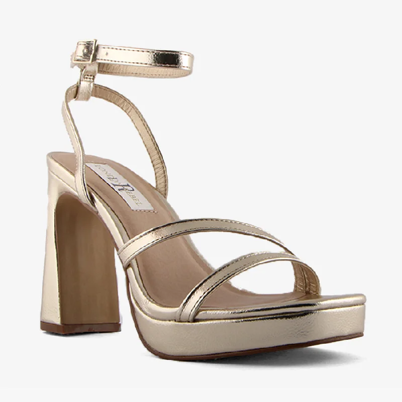 Versatile Heeled Sandals for Any Occasion---JODIE GOLD METALIC