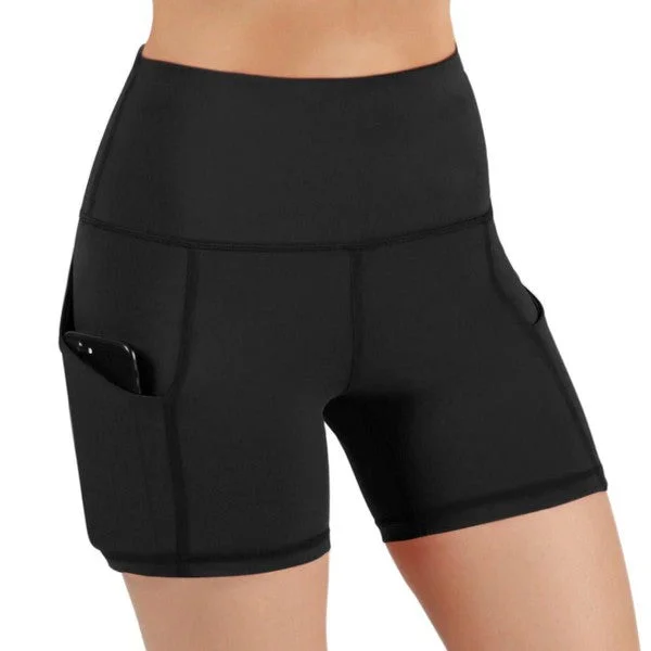 Women's denim shorts with earrings-Jolie High Waisted Compression Athletic Shorts
