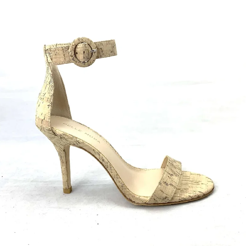 Versatile Heeled Sandals for Any Occasion---Kallie High Heels In White Washed Cork