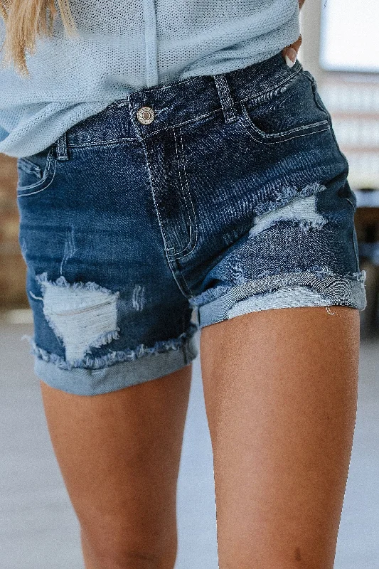 Women's denim shorts for a birthday celebration-SALE - Kasen Casual Denim Shorts