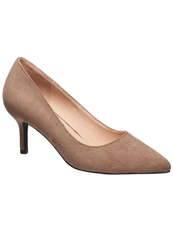 Affordable Suede Ankle Pumps for All-Day Wear--Kate Womens Faux Suede Vegan Pumps