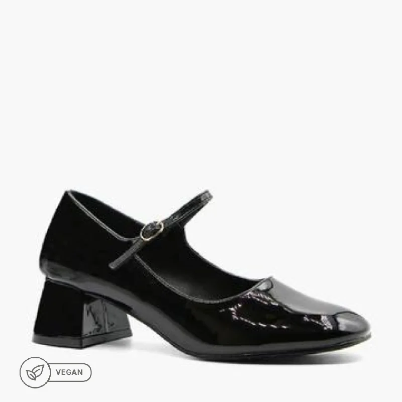 Versatile Heeled Sandals for Any Occasion---KENNA BLACK PATENT