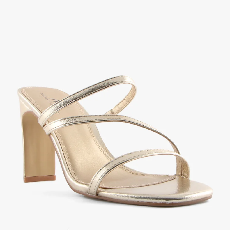 Versatile Heeled Sandals for Any Occasion---KENNY GOLD METALIC