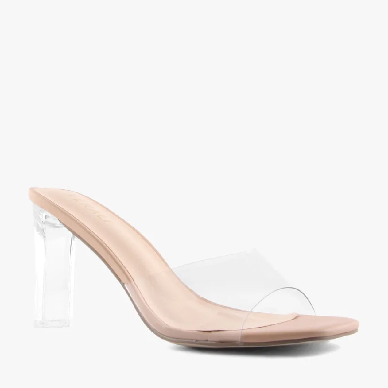 Versatile Heeled Sandals for Any Occasion---KIAH NUDE/CLEAR