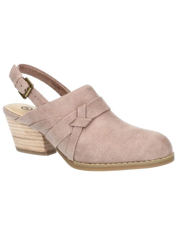 Affordable Suede Ankle Pumps for All-Day Wear--Kimberly Womens Faux Suede Buckle Pumps