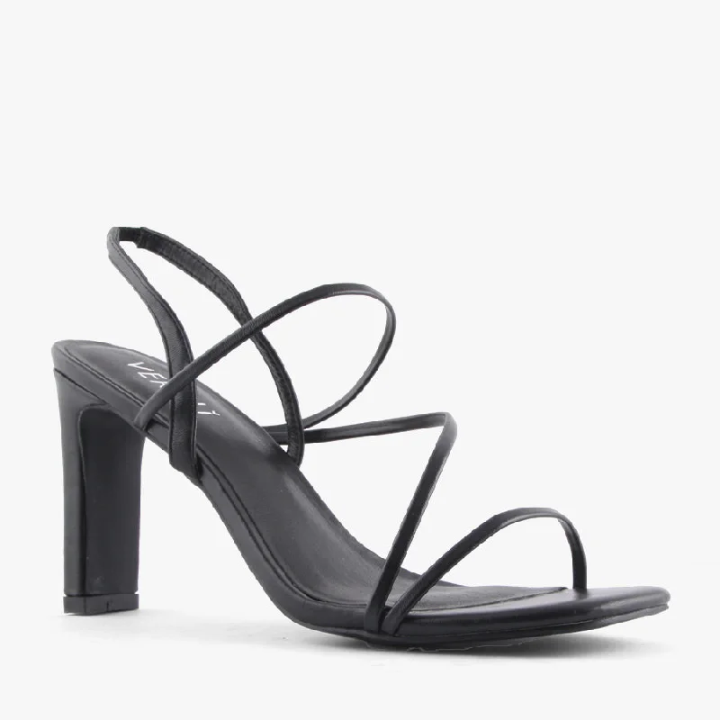 Versatile Heeled Sandals for Any Occasion---KING BLACK