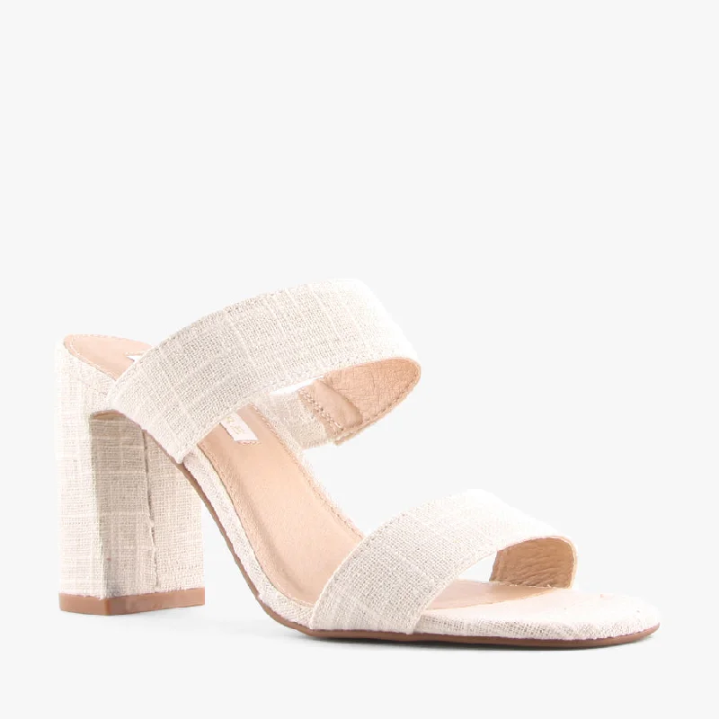 Versatile Heeled Sandals for Any Occasion---KOA NATURAL LINEN