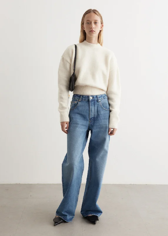 Women's denim jeans with a glass embellishment-Le De-Nimes Jeans