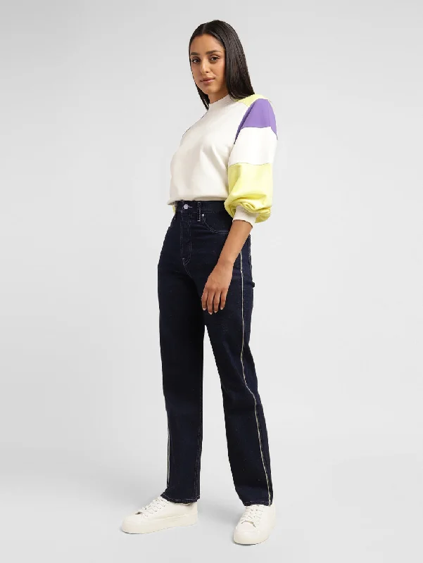 Women's denim jeans with a human rights cause design embellishment-Levi's x Deepika Padukone Mid Rise Straight Fit Jeans Women's denim jeans with a human rights cause design embellishment-Levi's x Deepika Padukone Mid Rise Straight Fit Jeans