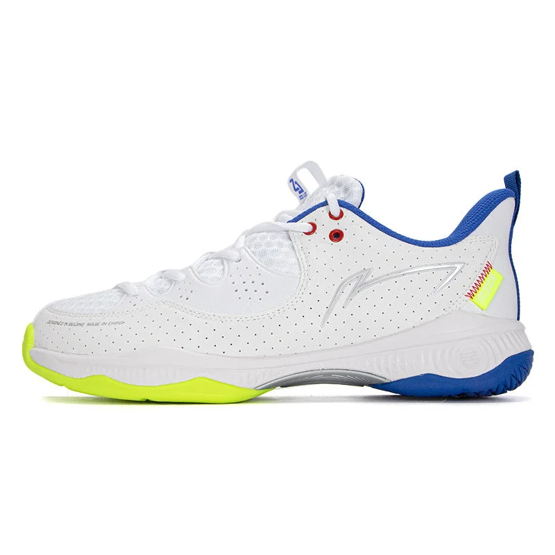 Versatile Heeled Sandals for Any Occasion---Li Ning HALBERD III LITE Court Shoe Unisex [White/Clear Blue] AYZS016-1