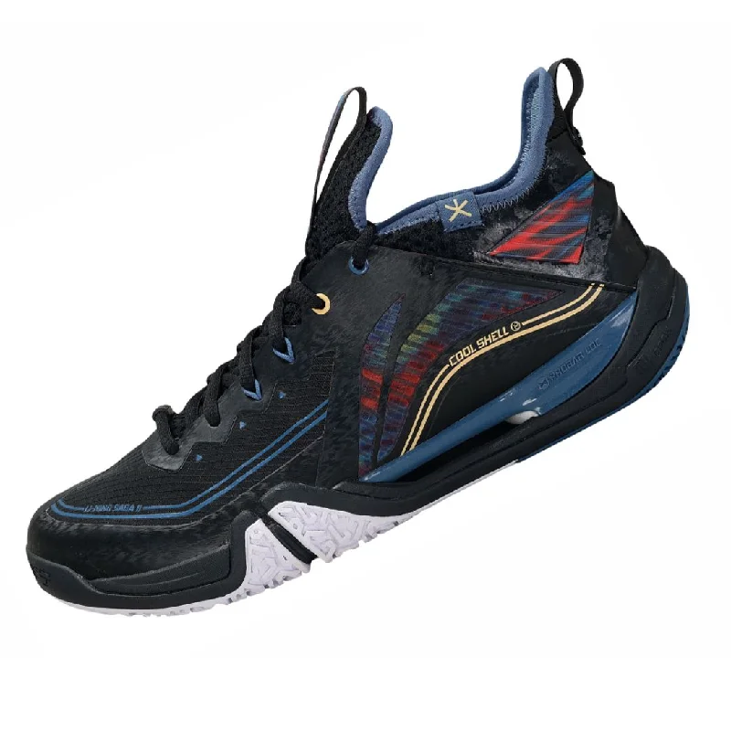 Versatile Heeled Sandals for Any Occasion---Li Ning Saga II Pro Badminton Shoe Unisex [Black/China Blue] AYAT003-4