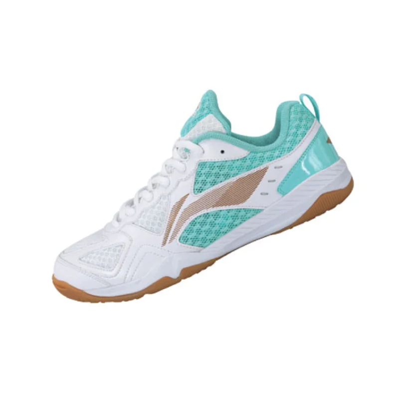 Versatile Heeled Sandals for Any Occasion---Li Ning Women's Table Tennis Shoes [Standard White/Electric Blue] APTP002-2 - Pre Order