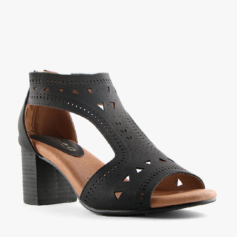 Versatile Heeled Sandals for Any Occasion---LILS BLACK