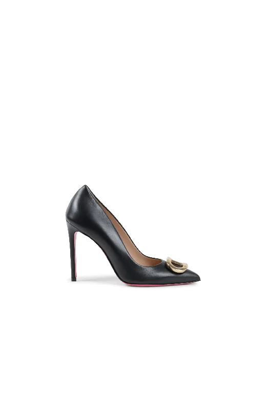 Stiletto Heel Pumps with Perfect Fit--Logo Fairy Pump - Black-Fashionable & Classic