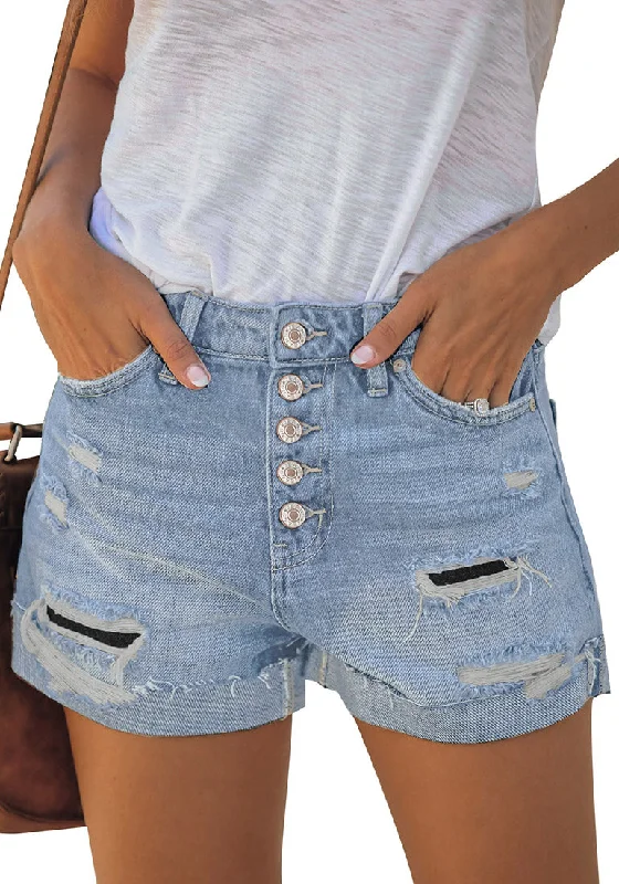 New women's denim shorts now with sale great prices.Women Summer High Waisted Sewn Cuffed Hem Buttons Denim Jean Shorts New women's denim shorts now with sale great prices.Women Summer High Waisted Sewn Cuffed Hem Buttons Denim Jean Shorts
