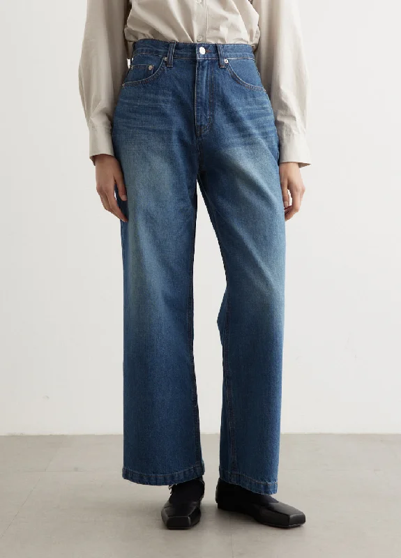 Women's denim jeans for curvy figures-Loose Fit Jeans