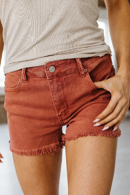 Women's denim shorts with a plaid print-SALE - Lorrie Denim Shorts | S-XL