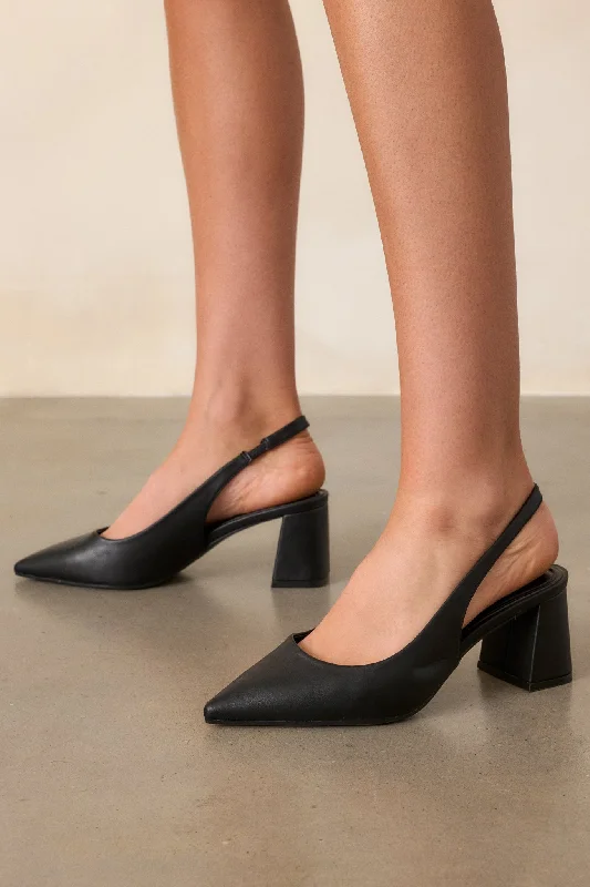 Stiletto Heel Pumps with Perfect Fit--Lost Your Chance Black Pointed-Toe Slingback Heels-Fashionable & Classic