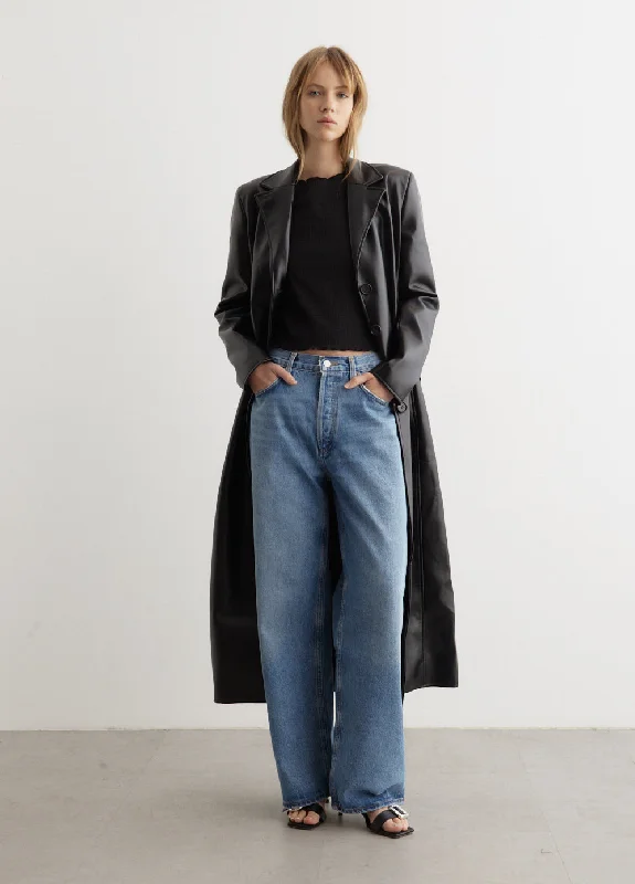Women's denim jeans with a bull denim fabric-Low Slung Baggy Jeans