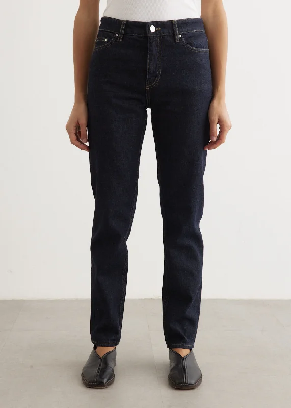 Women's denim jeans with a skinny fit-Low Taper Denim Jeans 32"