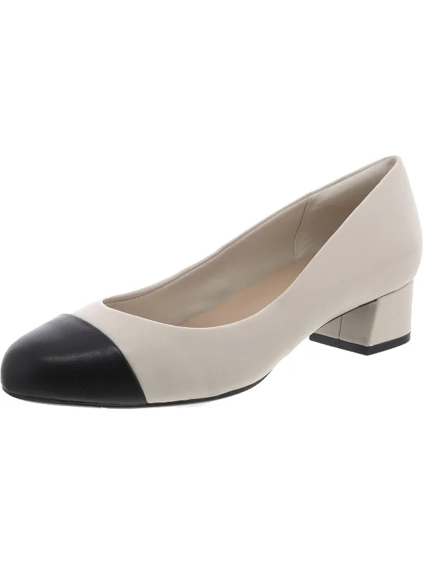 Lucinda Womens Leather Slip-On Pumps---Comfortable Leather Pumps for Office and Everyday Wear