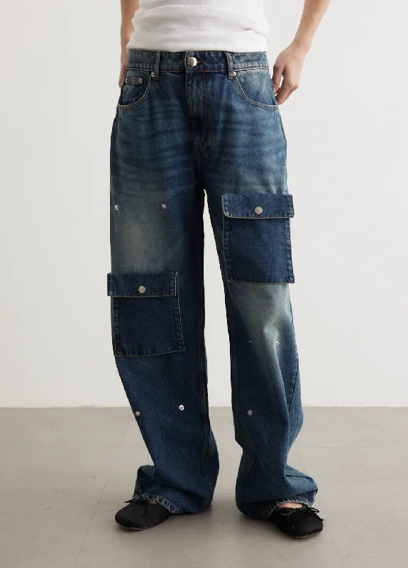 Women's denim jeans with a pearl embellishment-Lucky Jeans