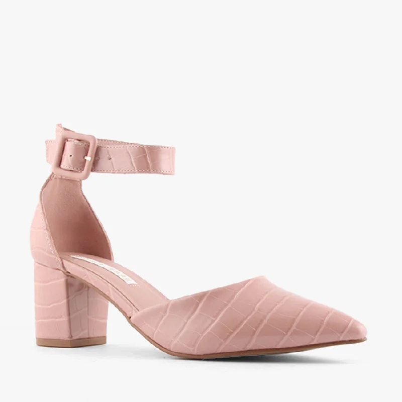 Versatile Heeled Sandals for Any Occasion---LUNCHTIME PINK CROC