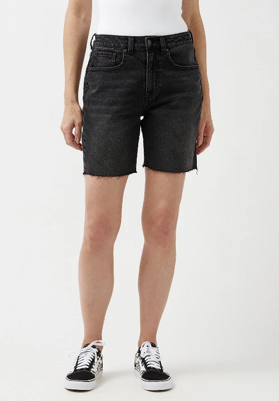 What jeans for to new great what you like-Maggie Whiskered Black Vintage Mom Shorts - BL15920
