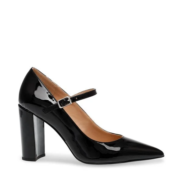 Versatile Dress Heels for Formal and Casual Wear---MALENA BLACK PATENT