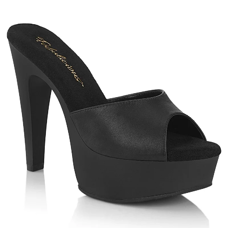 MARTINI-501 Black Faux Leather/Black Matte---Comfortable Leather Pumps for Office and Everyday Wear